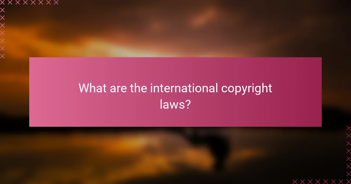 What are the international copyright laws?